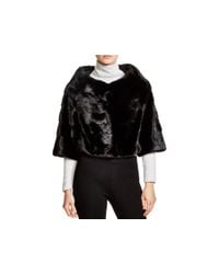 Maximilian | Black Boat Neck Mink Bolero | Lyst