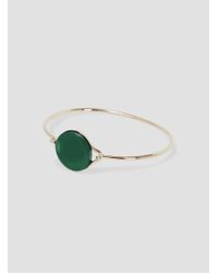 Helena Rohner | Round Stone Wire Bangle Goldplated & Green | Lyst