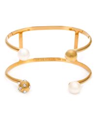 Nektar De Stagni | Metallic Pearl Detail Double Cuff | Lyst