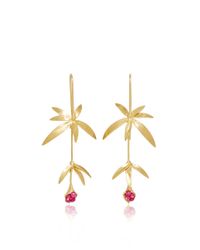 Annette Ferdinandsen | Metallic Long Wild Flower Earrings | Lyst
