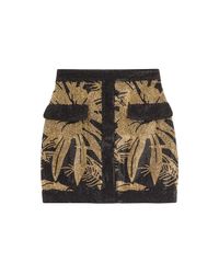 Balmain Mini Skirt in Gold | Lyst