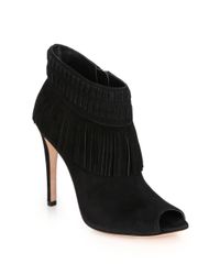 Rebecca Minkoff | Black Rio Fringed Suede Ankle Boots | Lyst