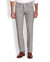 Saks Fifth Avenue | Gray Luigi Wool Pants for Men | Lyst