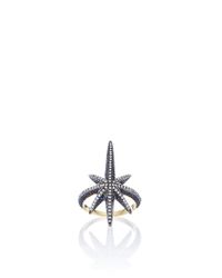 Venyx | Metallic Black Rhodium Star Ring | Lyst