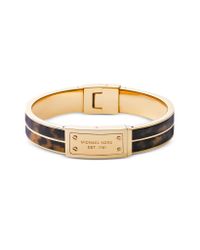 Michael Kors - Brown Heritage Gold-tone And Tortoise Acetate Signature Bangle - Lyst