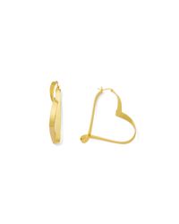 Diane von Furstenberg | Metallic Heart Ribbon Hoop Earring | Lyst