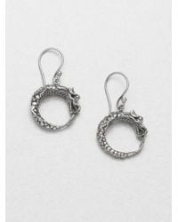John Hardy | Metallic Naga Sterling Silver Dragon Drop Hoop Earrings | Lyst