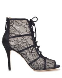 Badgley Mischka | Black Sherry Lace-Up Lace Boots | Lyst