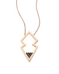 Zoe Chicco | Metallic Diamond, 14k White & Rose Gold Open Arrowhead Pendant Necklace | Lyst