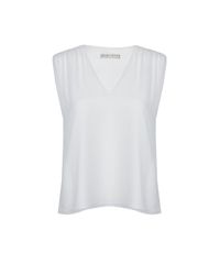 Alice + Olivia - White Gathered V-neck Tank - Lyst