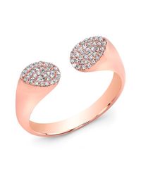 Anne Sisteron | Metallic 14kt Rose Gold Diamond Open Double Pear Ring | Lyst
