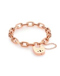 Michael Kors | Metallic Cityscape Hardware Padlock Chain Bracelet/Rose Goldtone | Lyst