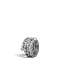 John Hardy | Metallic Classic Chain Coil Ring With Diamonds | Lyst