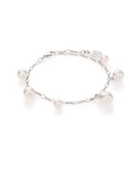 Majorica | Metallic Rain 6mm-9mm White Pearl & Sterling Silver Charm Bracelet | Lyst