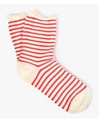 Hansel From Basel | Red Nautical Stripe Crew Sock | Lyst