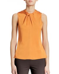 Armani | Orange Twist Silk Top | Lyst