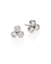 Michael Kors | Metallic Park Avenue Three-stone Stud Earrings | Lyst