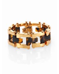 Tory Burch | Metallic T Resin Chain-Link Bracelet | Lyst