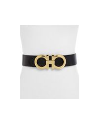 Ferragamo | Black Belt - Gancini Reversible Saffiano Tissu | Lyst