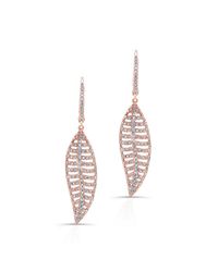 Anne Sisteron - Pink 14kt Rose Gold Diamond Mini Feather Earrings - Lyst