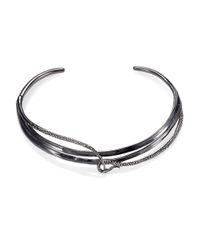 Alexis Bittar | Metallic Miss Havisham Kinetic Gun Crystal Asymmetrical Ribbon Collar Necklace | Lyst
