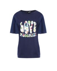 Love Moschino | Blue Short Sleeve T-shirts | Lyst