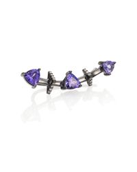 Phyne By Paige Novick | Purple Marta Tanzanite, Diamond and Blackened 14K White Gold Long Single Ear Cuff | Lyst