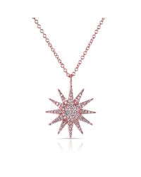 Anne Sisteron - Pink 14kt Rose Gold Diamond Glimmer Necklace - Lyst