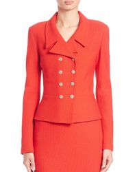 St. John | Orange Nouveau Boucle Knit Spencer Jacket | Lyst