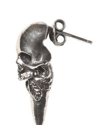 Emanuele Bicocchi | Metallic Silver Skull Earrings for Men | Lyst