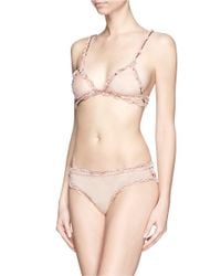 Fleur du Mal | Pink 'Lace Bondage' Tulle Triangle Soft Bra | Lyst