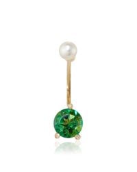 Delfina Delettrez | Gold Magic Triangle Earring With Green Topaz | Lyst