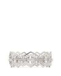 Eddie Borgo | White Crystal Pavé Hexagon Lattice Bracelet | Lyst