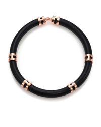 Lizzie Fortunato | Black Double-take Leather Tube Necklace | Lyst
