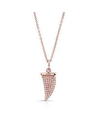 Anne Sisteron - Pink 14kt Rose Gold Diamond Shark Tooth Necklace - Lyst