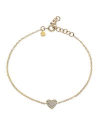Anne Sisteron - 14kt Yellow Gold Diamond Heart Bracelet - Lyst