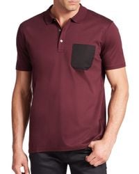 Saks Fifth Avenue | Purple Dyron Pocket Polo for Men | Lyst