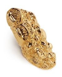 Givenchy | Metallic Crocodile Effect Brass Ring | Lyst
