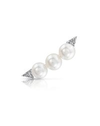 Anne Sisteron - 14kt White Gold Pearl And Diamond Ear Cuff - Lyst