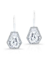 Anne Sisteron | Metallic 14kt White Gold White Topaz Diamond Jewel Earrings | Lyst