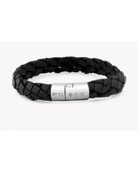 Tateossian | Bohemian Cobra Bracelet In Black Leather With Silver Clasp for Men | Lyst