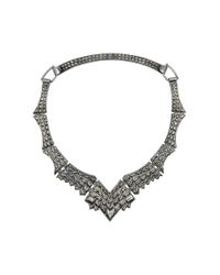 Venyx - Metallic Lady Caiman Black Necklace - Lyst