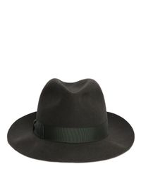 Borsalino | Green Rabbit Fur Felt Large Brim Hat | Lyst