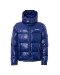 Champion Blue Padded Hooded Jacket for men