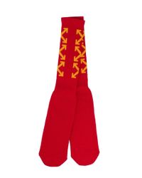 Off-White c/o Virgil Abloh - Red Logo Socks - Lyst