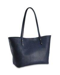 Gigi New York | Blue Taylor Mini Python-embossed Tote | Lyst