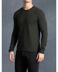 John Varvatos | Gray Ls Crewneck Sweater for Men | Lyst