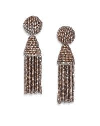 Oscar de la Renta | Pink Short Beaded Tassel Clip-on Earrings | Lyst