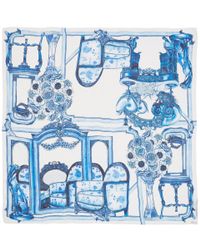 Swash London - Blue Porcelain Chiffon Scarf - Lyst