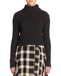 A.L.C. | Black Jeannie Cabled Turtleneck Sweater | Lyst